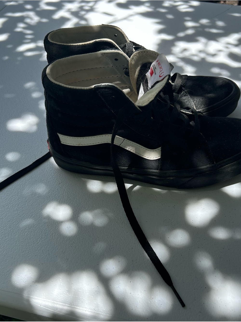 Vans Black High-Top Sneakers with White Side Stripe
